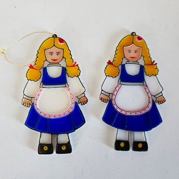 Vintage Swiss Miss Girl Novelty Holiday Ornaments - Picture 1 of 10